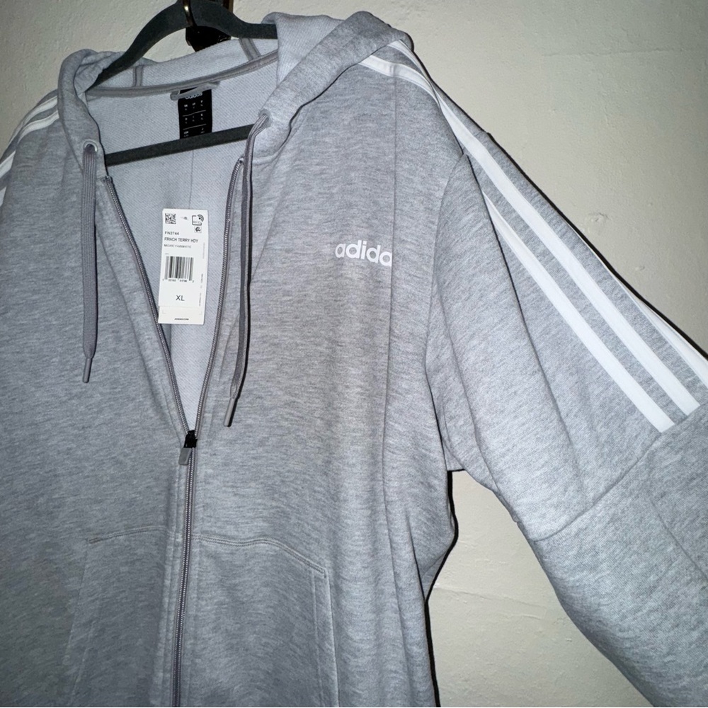 NWT Adidas Men's French Terry Hoodie - Picture 4 of 6